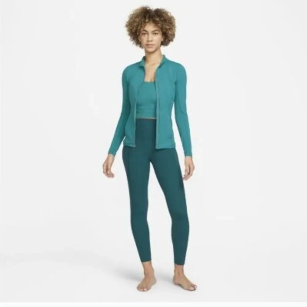 Nike Yoga Luxe Dri Fit Full Zip Women’s Teal Jacket Size 1X